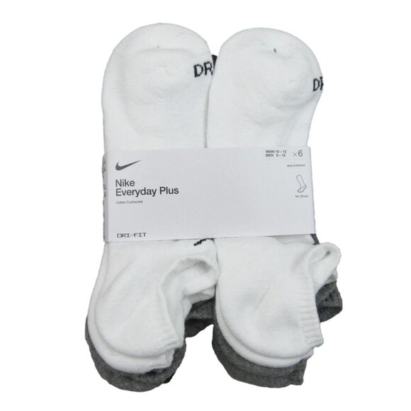 Nike Everyday Plus No Show Socks MultiColor 6 Pack Mens Size 8-12 NEW - Picture 1 of 13